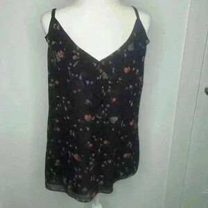 CABI Floral Layered Top w/Adjustable Spaghetti Straps Women’s Size Small